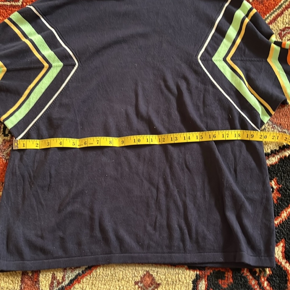 Vince Camuto Striped Dolman Sleeve Sweater Navy Boat Neck NWT Size Large - Picture 6 of 10